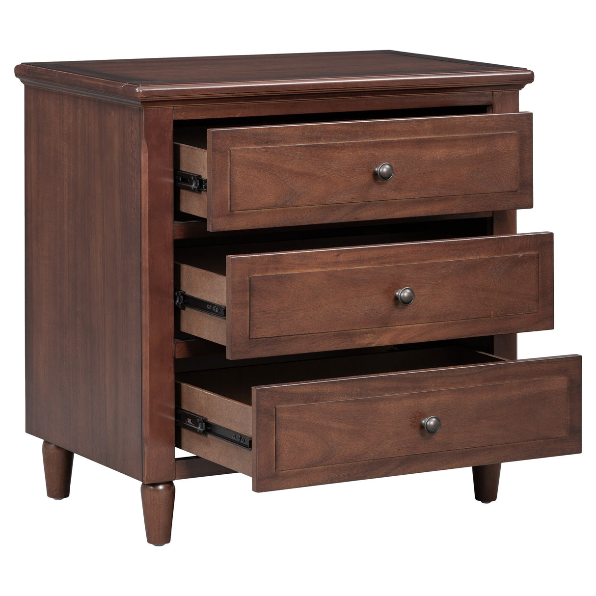 U STYLE 3-Drawer Nightstand Storage Wood Cabinet