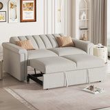U_STYLE Convertible Soft Cushion Sofa Pull Bed ,for Two People to Sit On