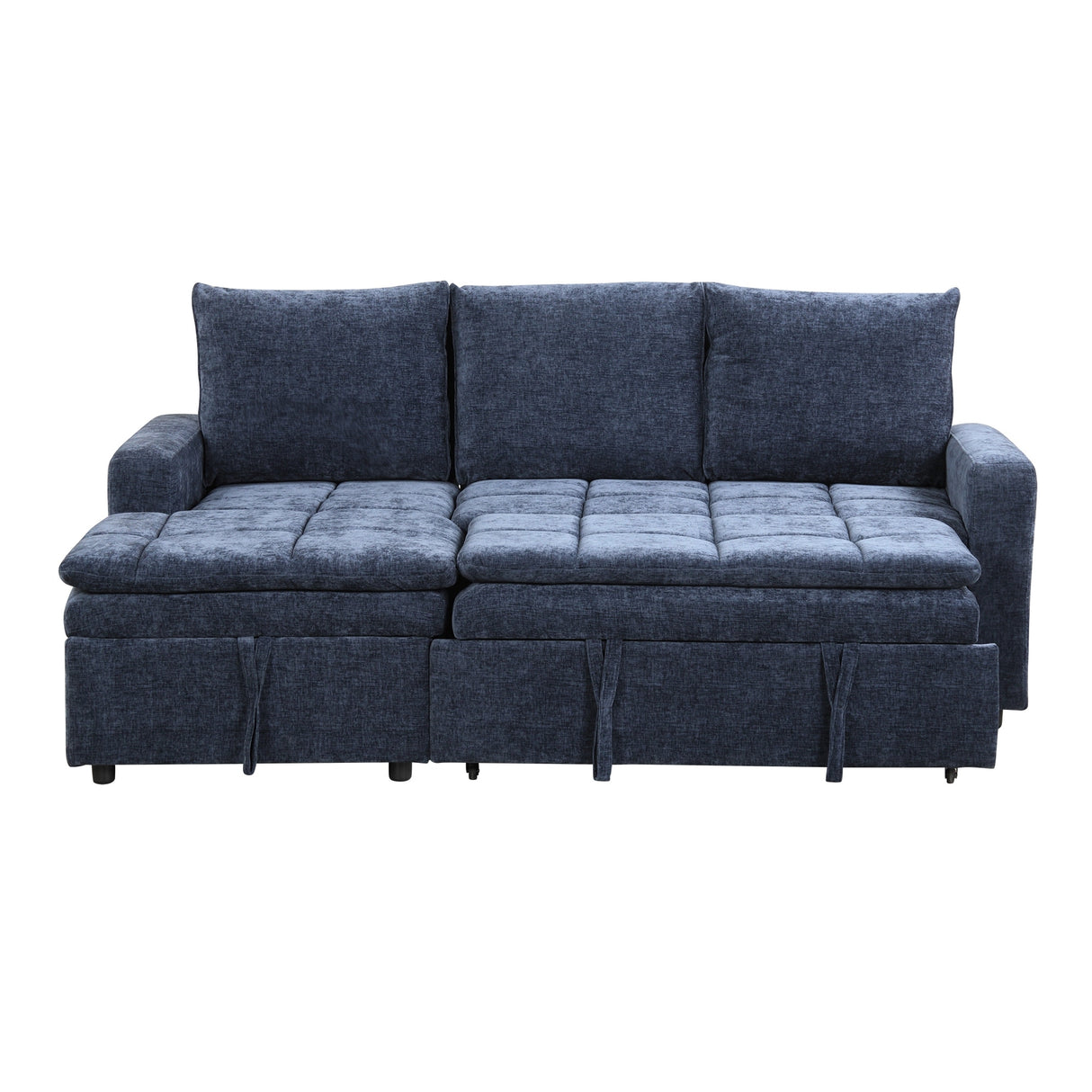 U_STYLE Soft Upholstered Sectional Sofa Bed with Storage Space, Suitable for Living Rooms and Apartments.