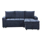 U_STYLE Soft Upholstered Sectional Sofa Bed with Storage Space, Suitable for Living Rooms and Apartments.