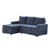 U_STYLE Soft Upholstered Sectional Sofa Bed with Storage Space, Suitable for Living Rooms and Apartments.