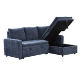 U_STYLE Soft Upholstered Sectional Sofa Bed with Storage Space, Suitable for Living Rooms and Apartments.