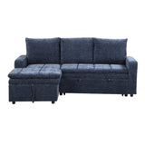 U_STYLE Soft Upholstered Sectional Sofa Bed with Storage Space, Suitable for Living Rooms and Apartments.