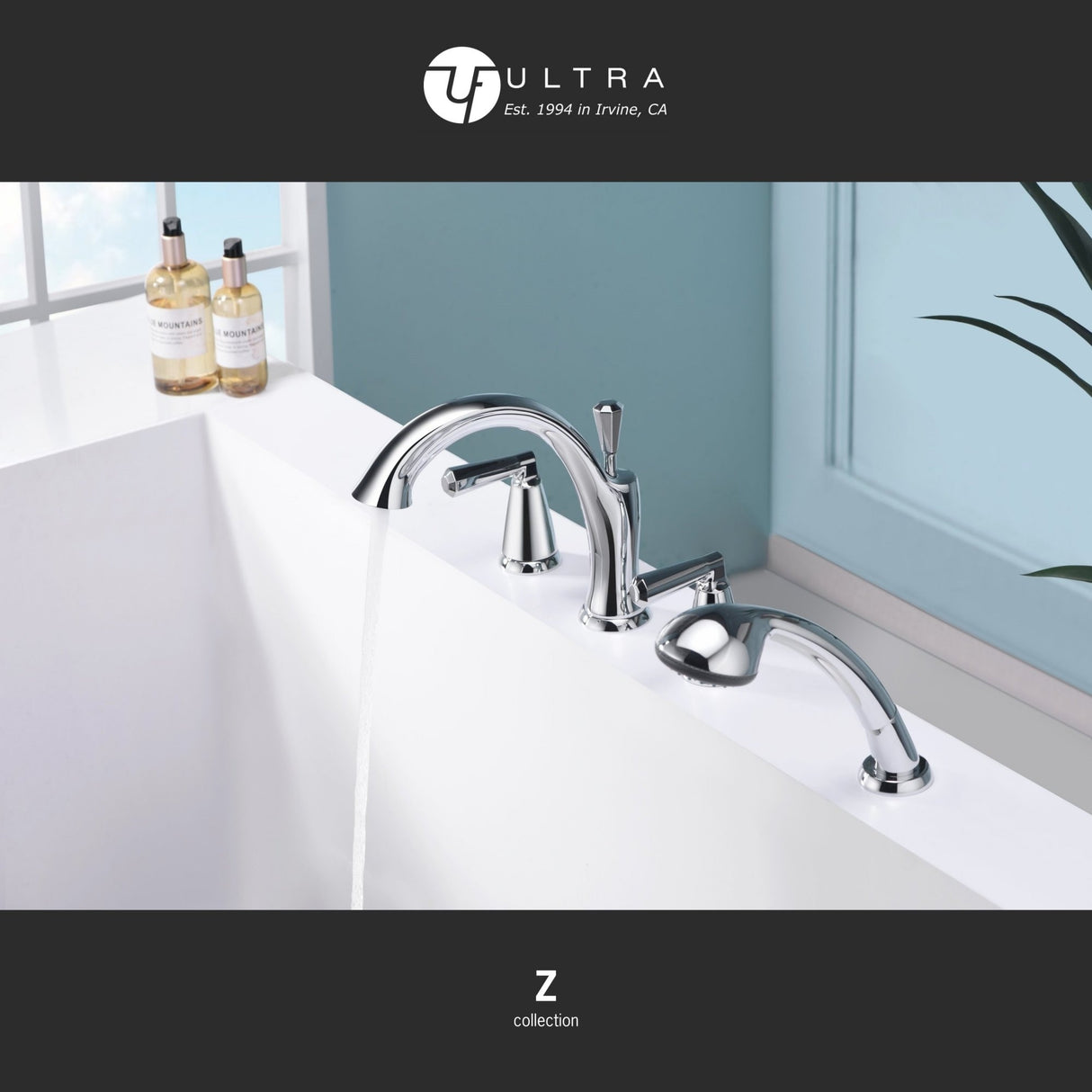 Ultra Faucets Z Collection Two-Handle Roman Tub Faucet With Hand-Shower