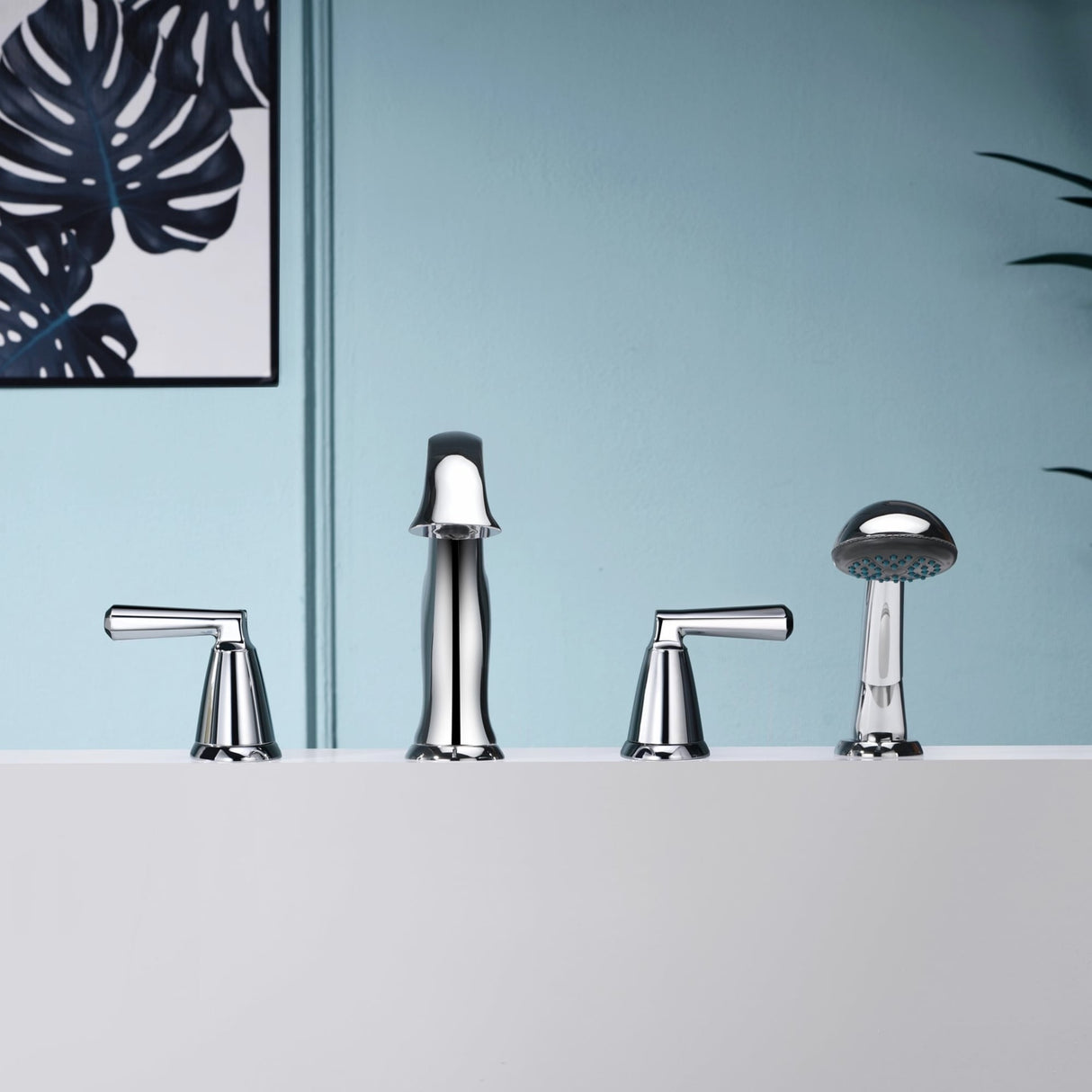 Ultra Faucets Z Collection Two-Handle Roman Tub Faucet With Hand-Shower