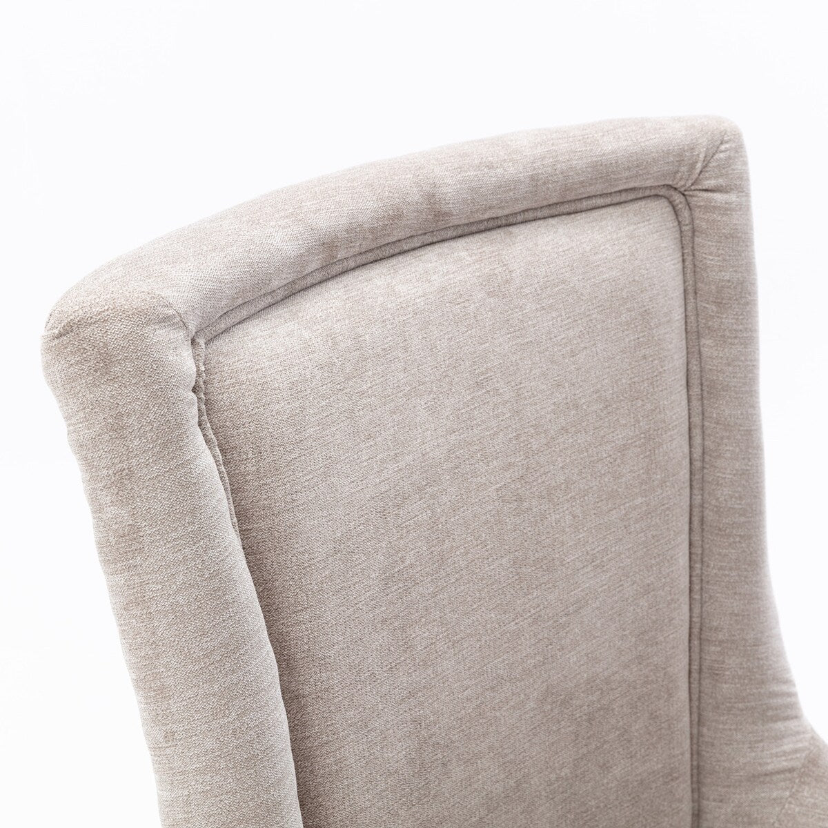 Ultra Side Dining Chair, Thickened fabric chairs with neutrally toned solid wood legs, Bronze nail head, Set of 2, Blue