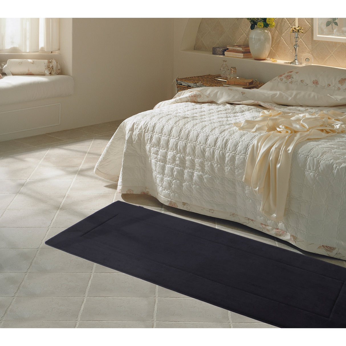FABBRICA HOME Ultra-Soft Extra-Thick Non-Slip Memory Foam Long Bath Runner Mat 2 ft x 6 ft