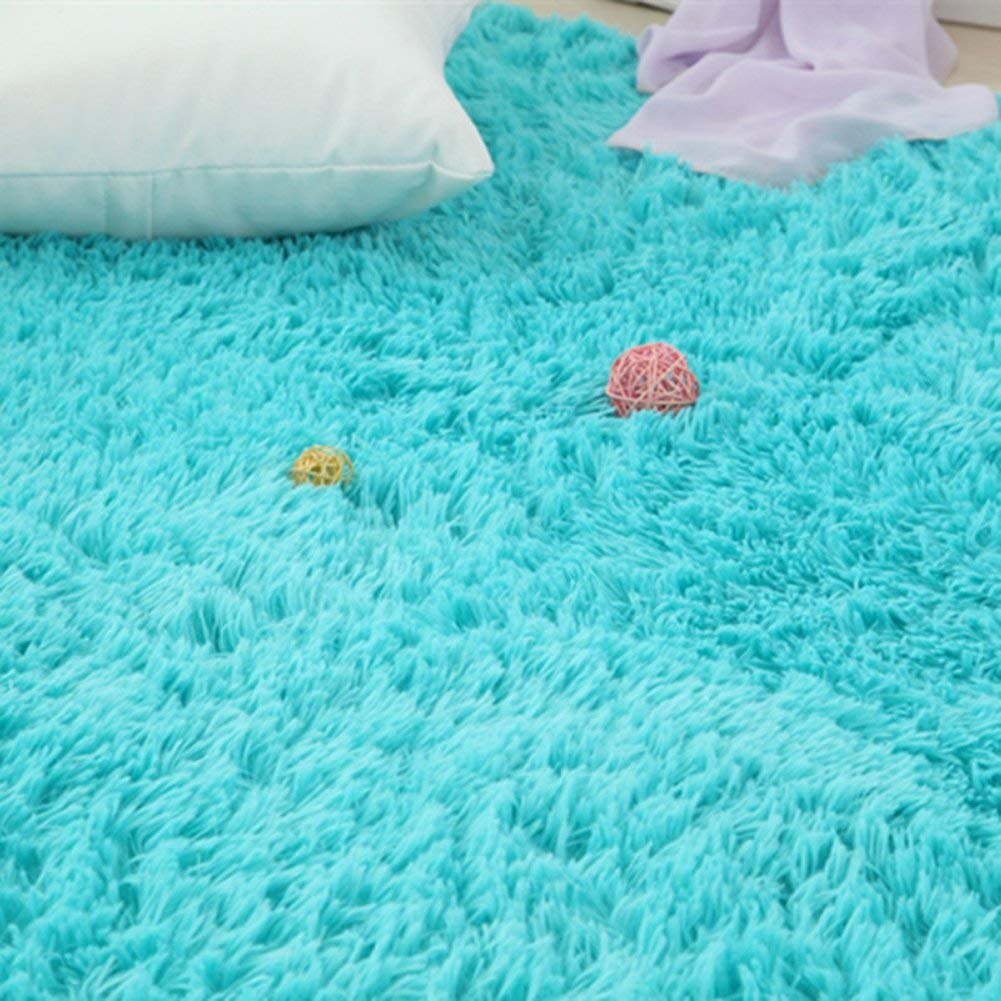 Ultra Soft Fluffy Rug Indoor Area Carpet, 47 x 31 in, Blue - 31"X47"