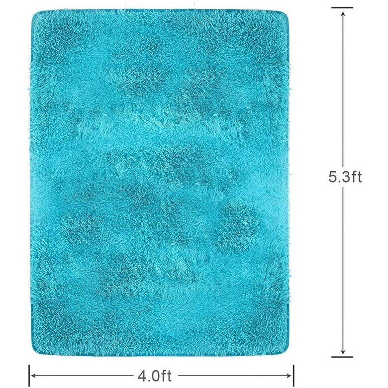 Ultra Soft Fluffy Rug Indoor Area Carpet, 47 x 31 in, Blue - 31"X47"