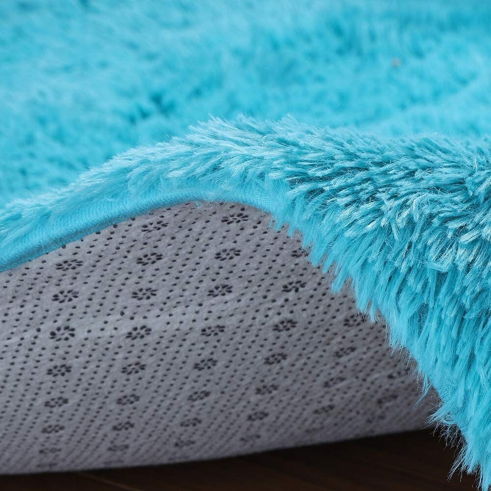 Ultra Soft Fluffy Rug Indoor Area Carpet, 47 x 31 in, Blue - 31"X47"