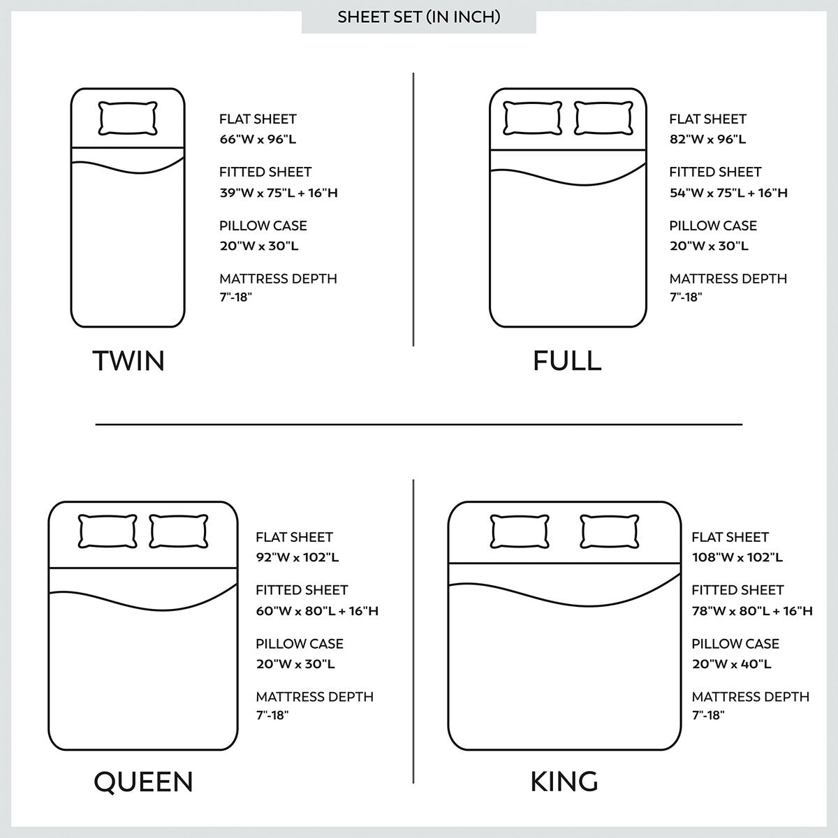 Ultra-Soft & Silky 800TC Premium-Quality Supima Cotton Sheet Set