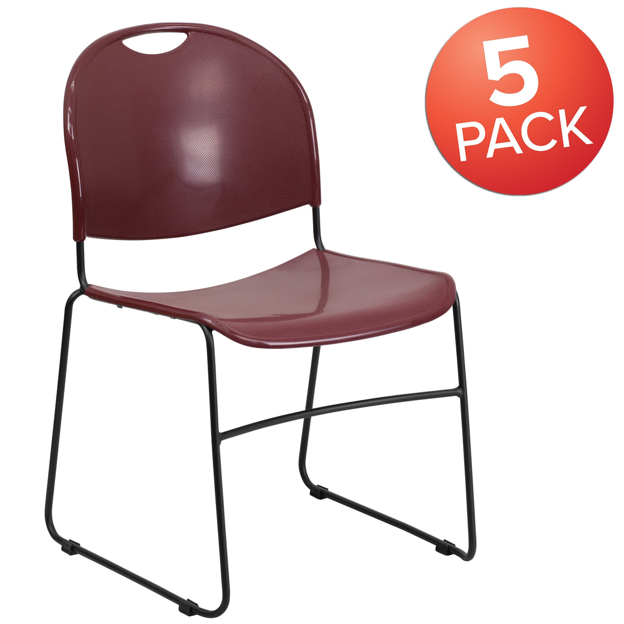 Ultra-compact High-capacity Stacking Metal Chairs (Set of 5)
