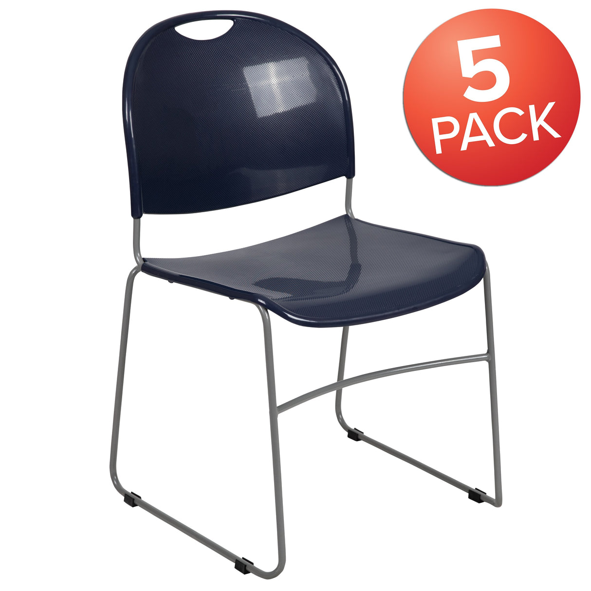 Ultra-compact High-capacity Stacking Metal Chairs (Set of 5)