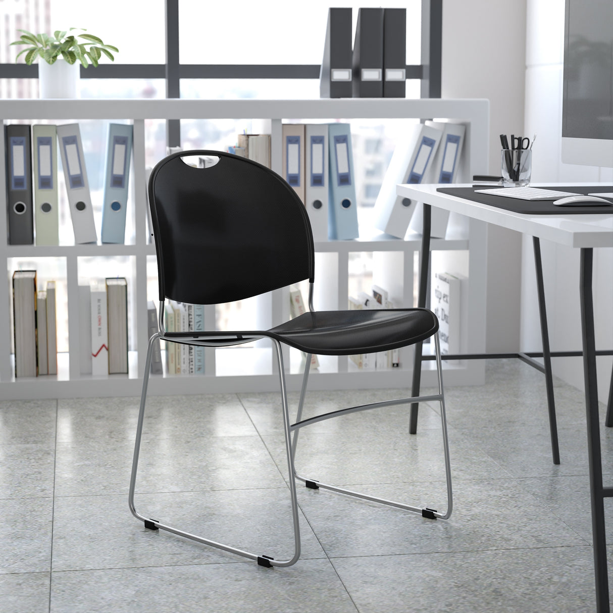 Ultra-compact High-capacity Stacking Metal Chairs (Set of 5)