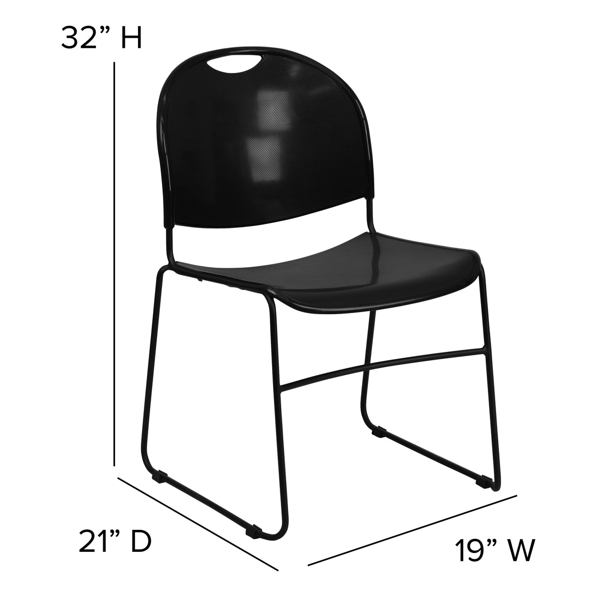Ultra-compact High-capacity Stacking Metal Chairs (Set of 5)