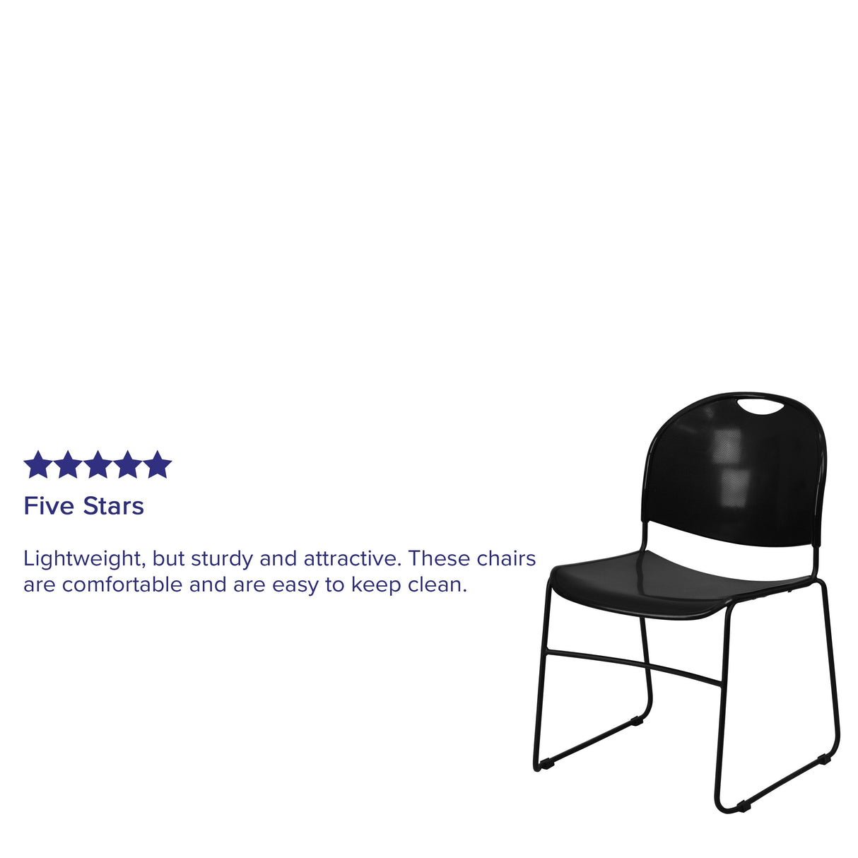 Ultra-compact High-capacity Stacking Metal Chairs (Set of 5)