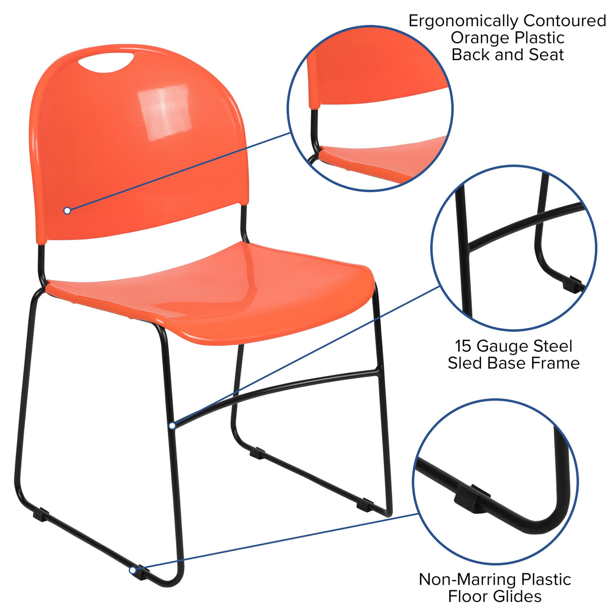 Ultra-compact High-capacity Stacking Metal Chairs (Set of 5)