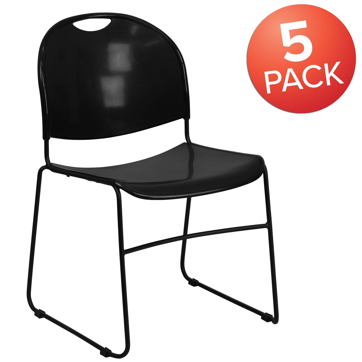 Ultra-compact High-capacity Stacking Metal Chairs (Set of 5)