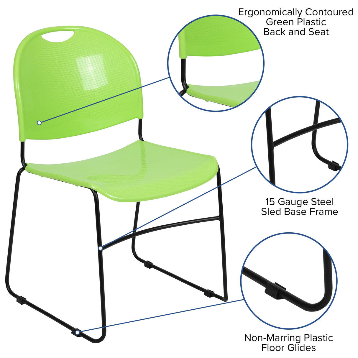 Ultra-compact High-capacity Stacking Metal Chairs (Set of 5)