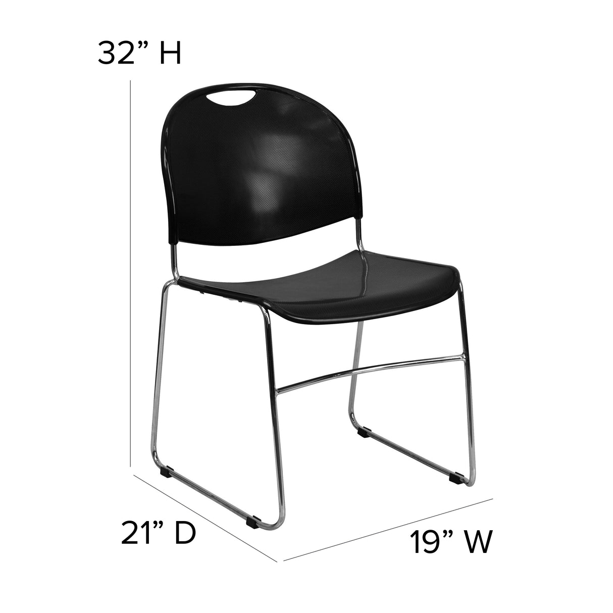Ultra-compact High-capacity Stacking Metal Chairs (Set of 5)