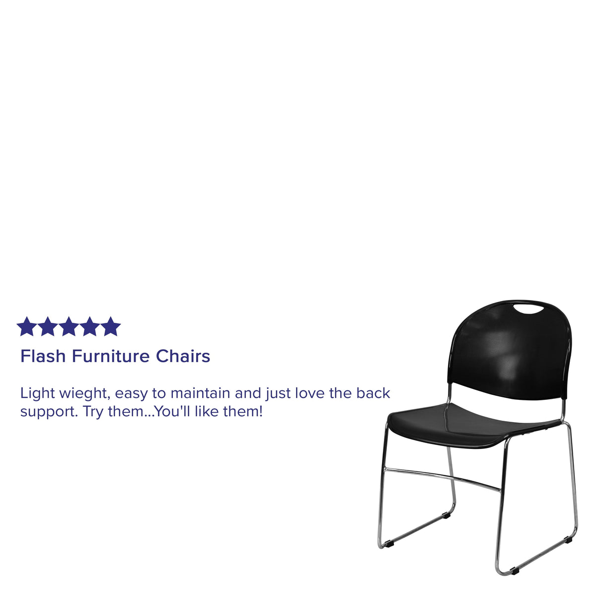 Ultra-compact High-capacity Stacking Metal Chairs (Set of 5)