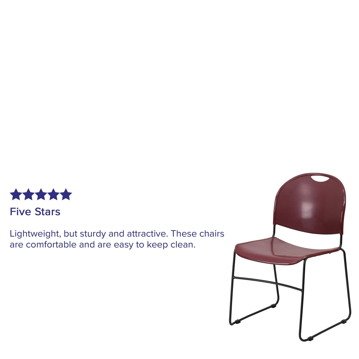 Ultra-compact High-capacity Stacking Metal Chairs (Set of 5)