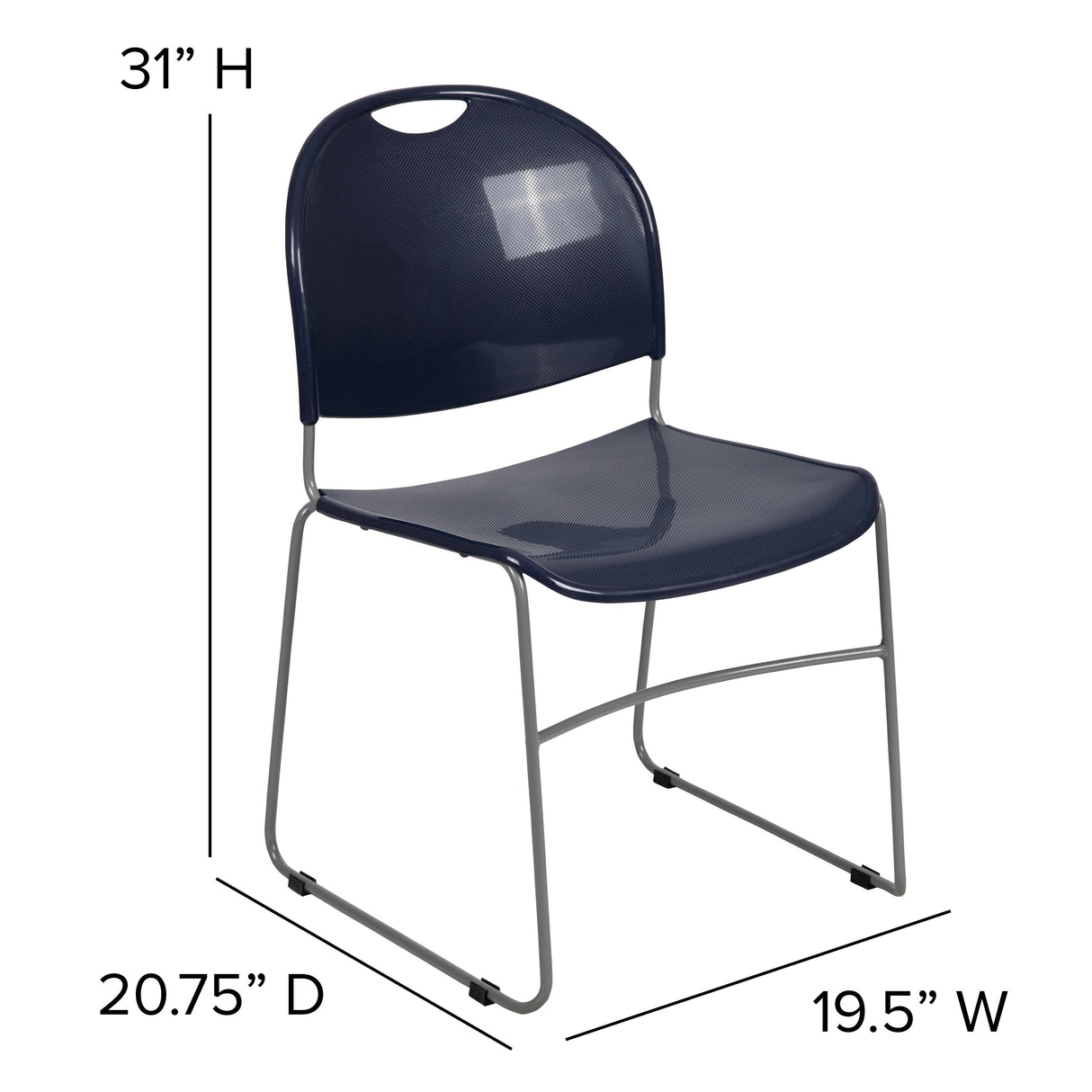 Ultra-compact High-capacity Stacking Metal Chairs (Set of 5)