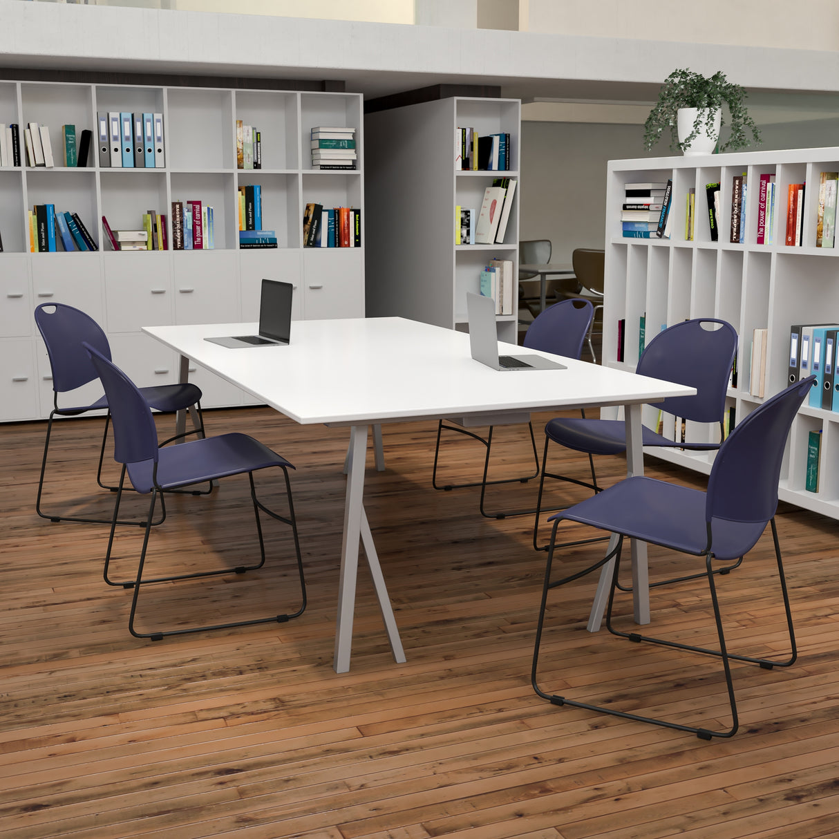 Ultra-compact High-capacity Stacking Metal Chairs (Set of 5)