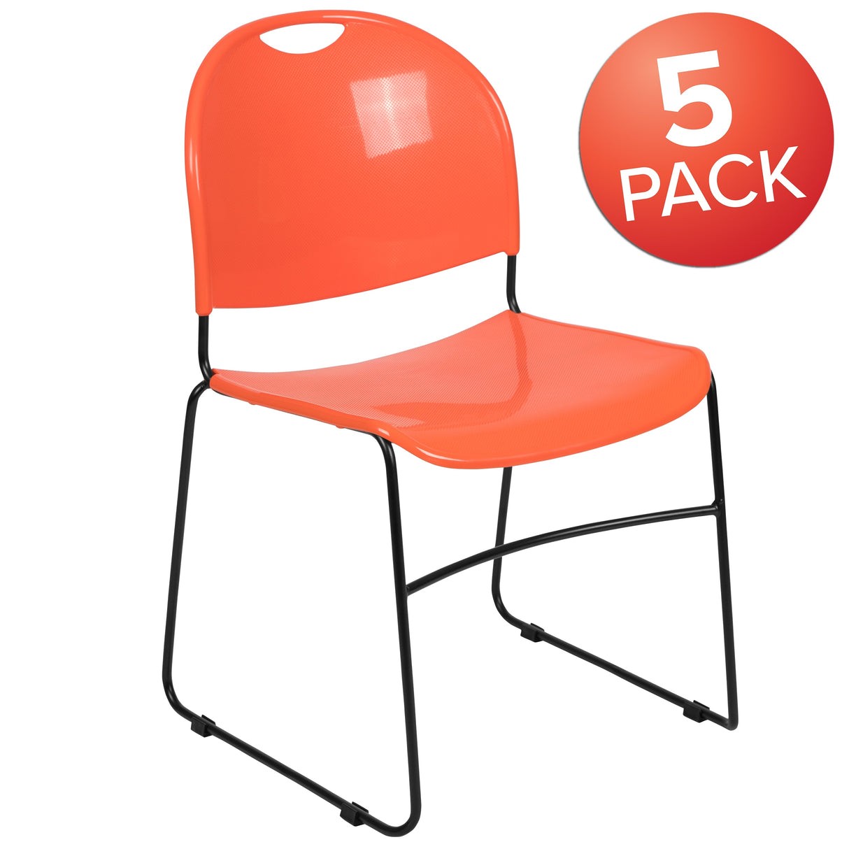 Ultra-compact High-capacity Stacking Metal Chairs (Set of 5)