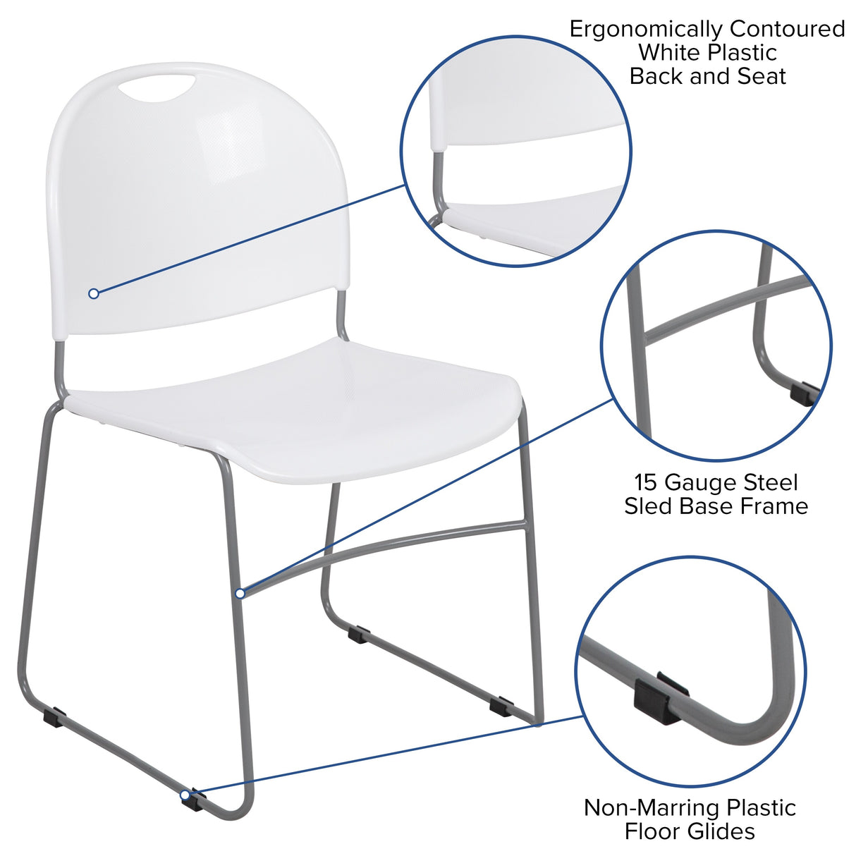 Ultra-compact High-capacity Stacking Metal Chairs (Set of 5)