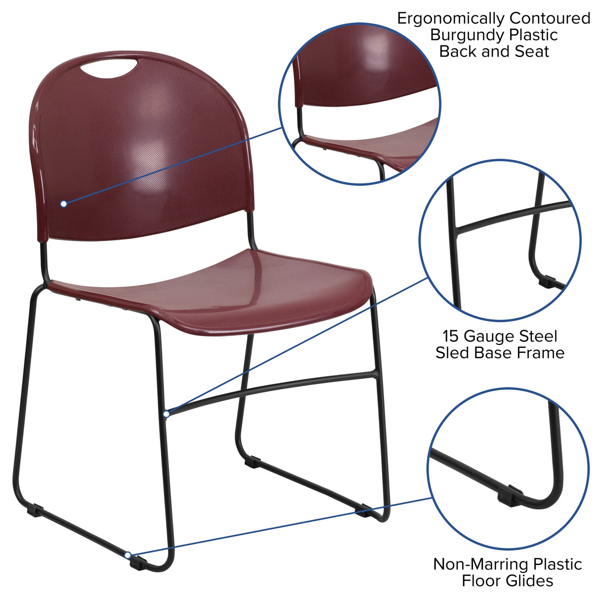 Ultra-compact High-capacity Stacking Metal Chairs (Set of 5)