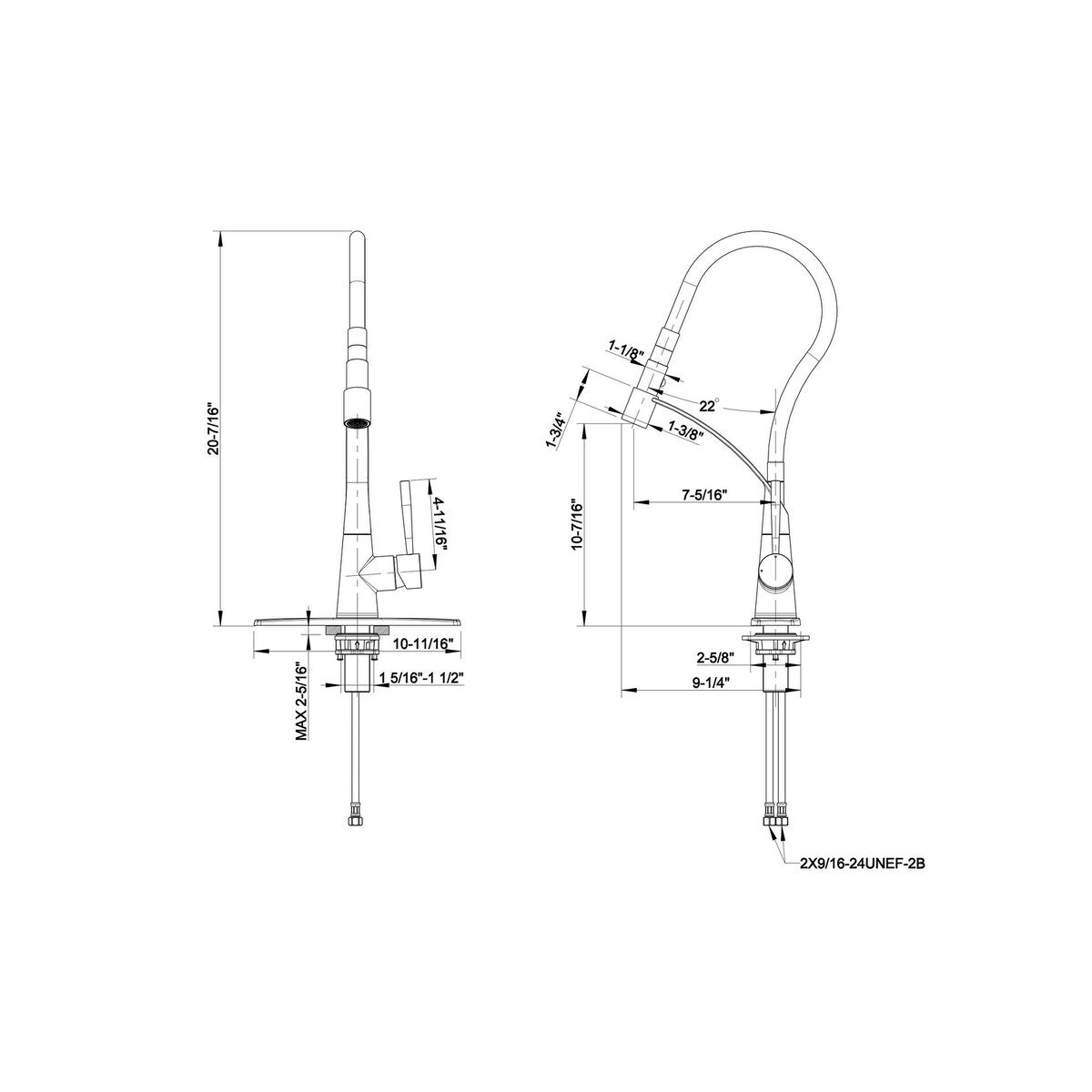 UltraFaucets Pagani Collection Single-Handle Kitchen Faucet With Pull-Down Spray