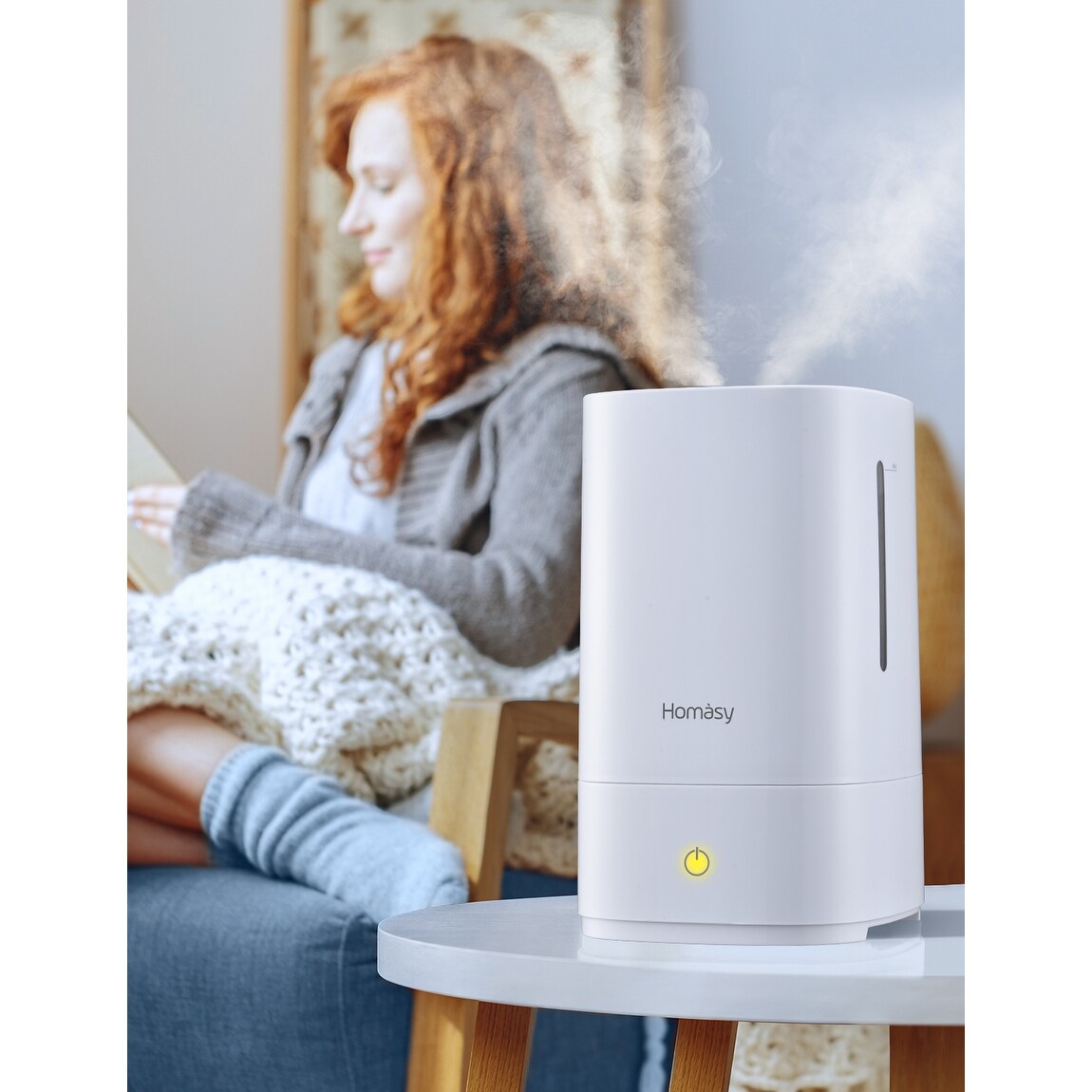Homasy Ultrasonic Cool Mist Humidifier withAuto Shut-off, Night Light, 30h Working Time, Easy Clean