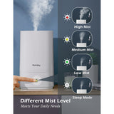 Homasy Ultrasonic Cool Mist Humidifier withAuto Shut-off, Night Light, 30h Working Time, Easy Clean