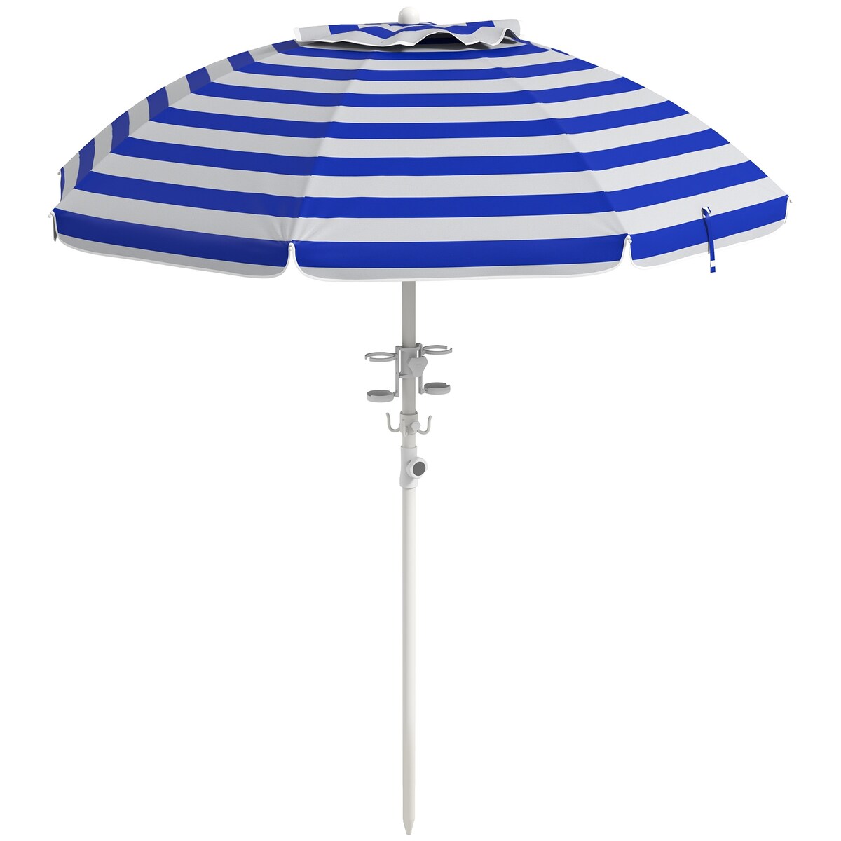 Umbrella with Cup Holder and Hooks