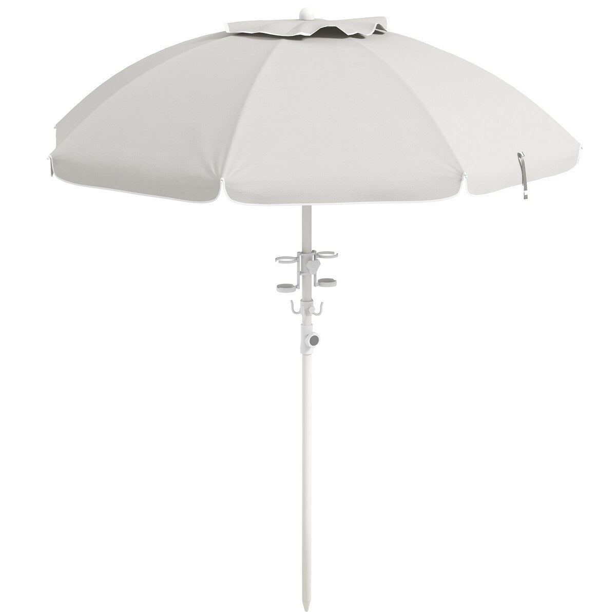 Umbrella with Cup Holder and Hooks