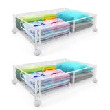 Under Bed Storage Containers With Wheels(2 Pack,black/white)