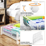 Under Bed Storage Containers With Wheels(2 Pack,black/white)