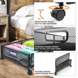 Under Bed Storage Containers With Wheels(2 Pack,black/white)