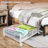 Under Bed Storage Containers With Wheels(2 Pack,black/white)