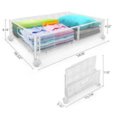 Under Bed Storage Containers With Wheels(2 Pack,black/white)