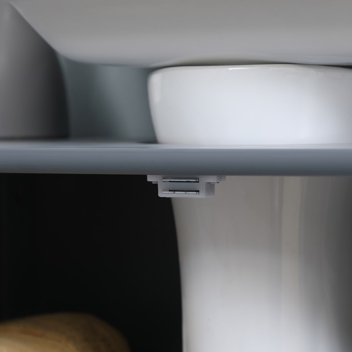 Under Sink Bathroom Cabinet with 2 Doors and Shelf, Pedestal Sink Bathroom Vanity Cabinet, Gray