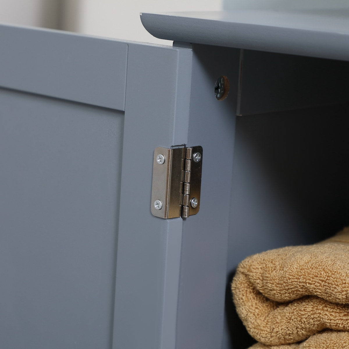 Under Sink Bathroom Cabinet with 2 Doors and Shelf, Pedestal Sink Bathroom Vanity Cabinet, Gray