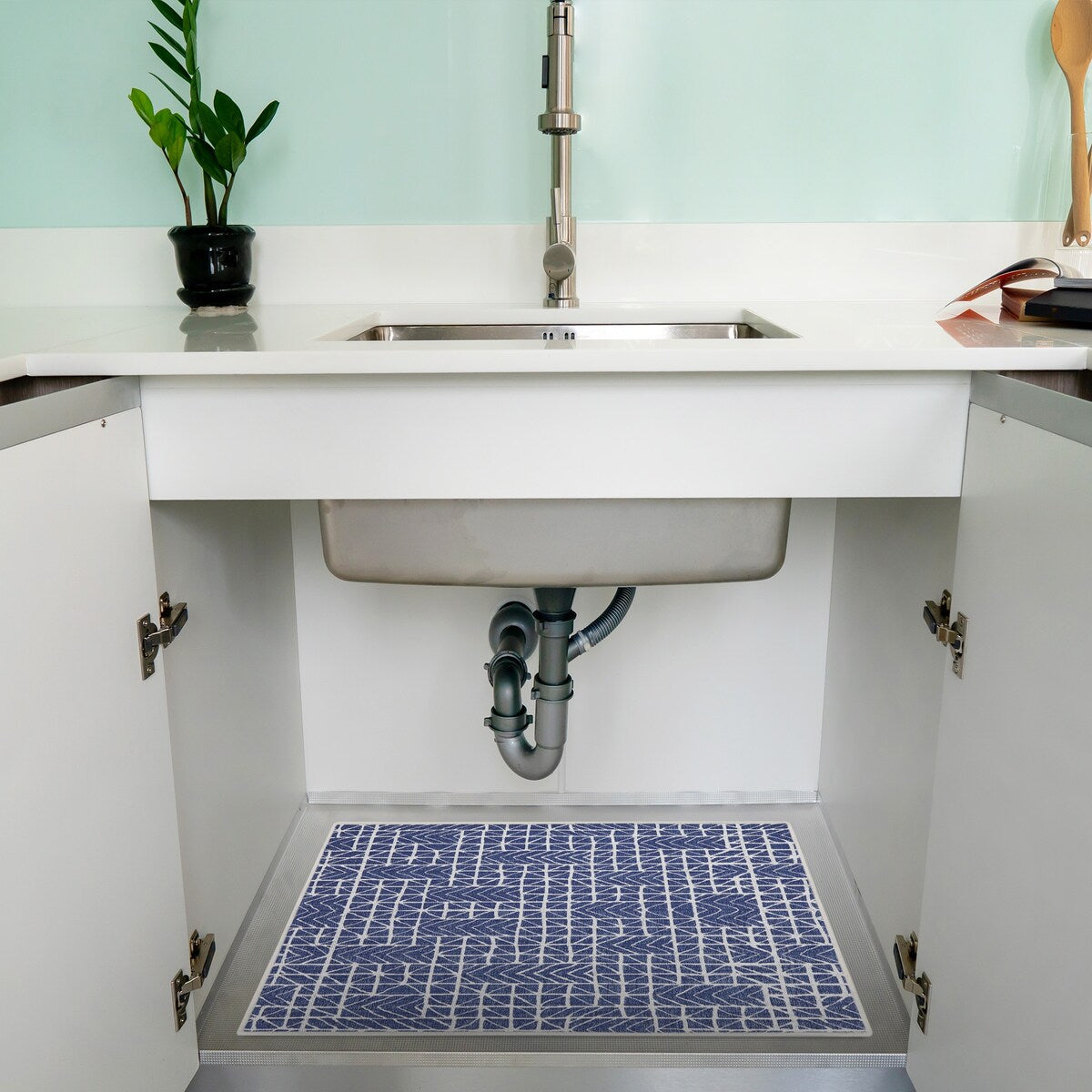Under Sink Mat - Ultra-Absorbent Cotton Shelf Liners For Kitchen Cabinets - 2X3 feet
