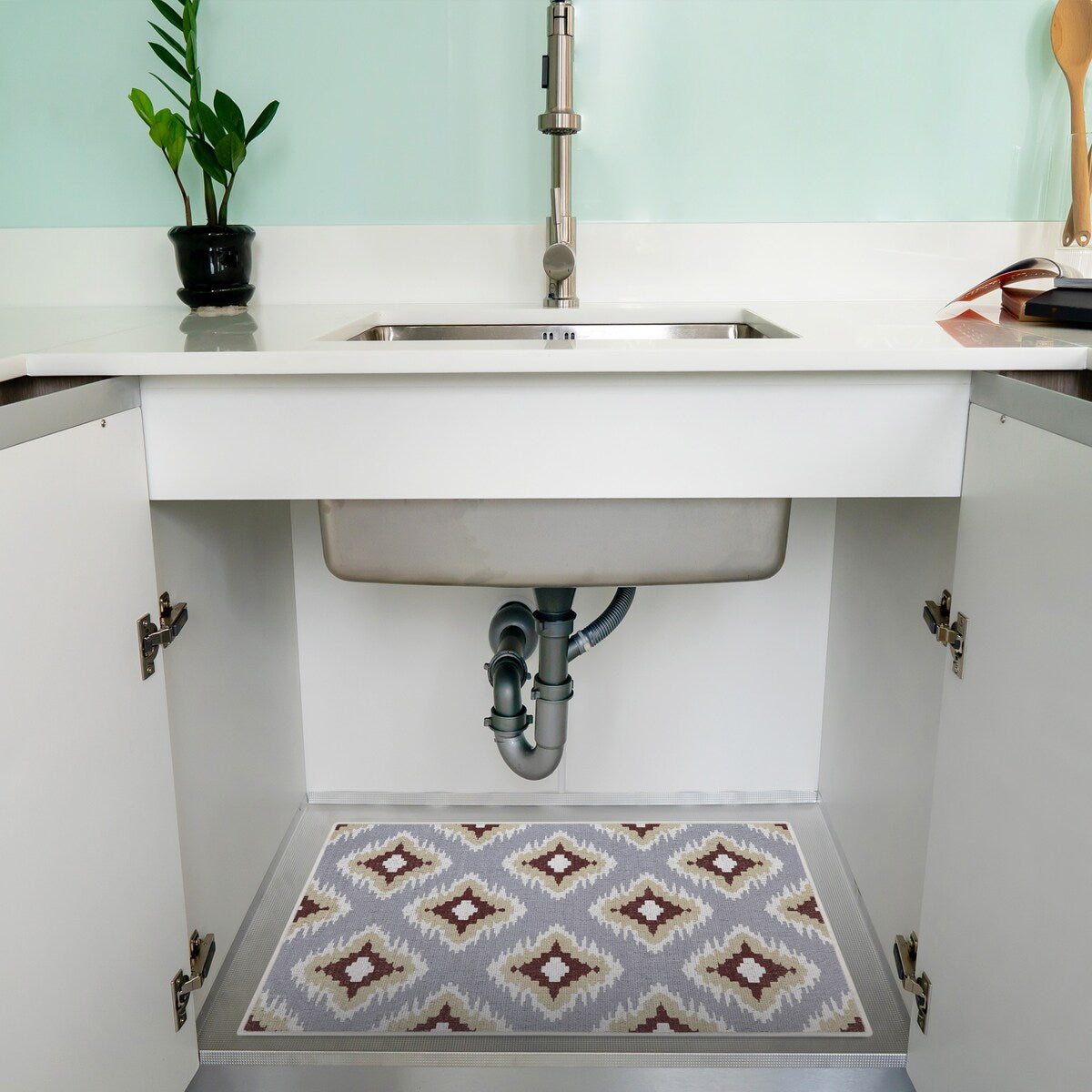 Under Sink Mat - Ultra-Absorbent Cotton Shelf Liners For Kitchen Cabinets - 2X3 feet