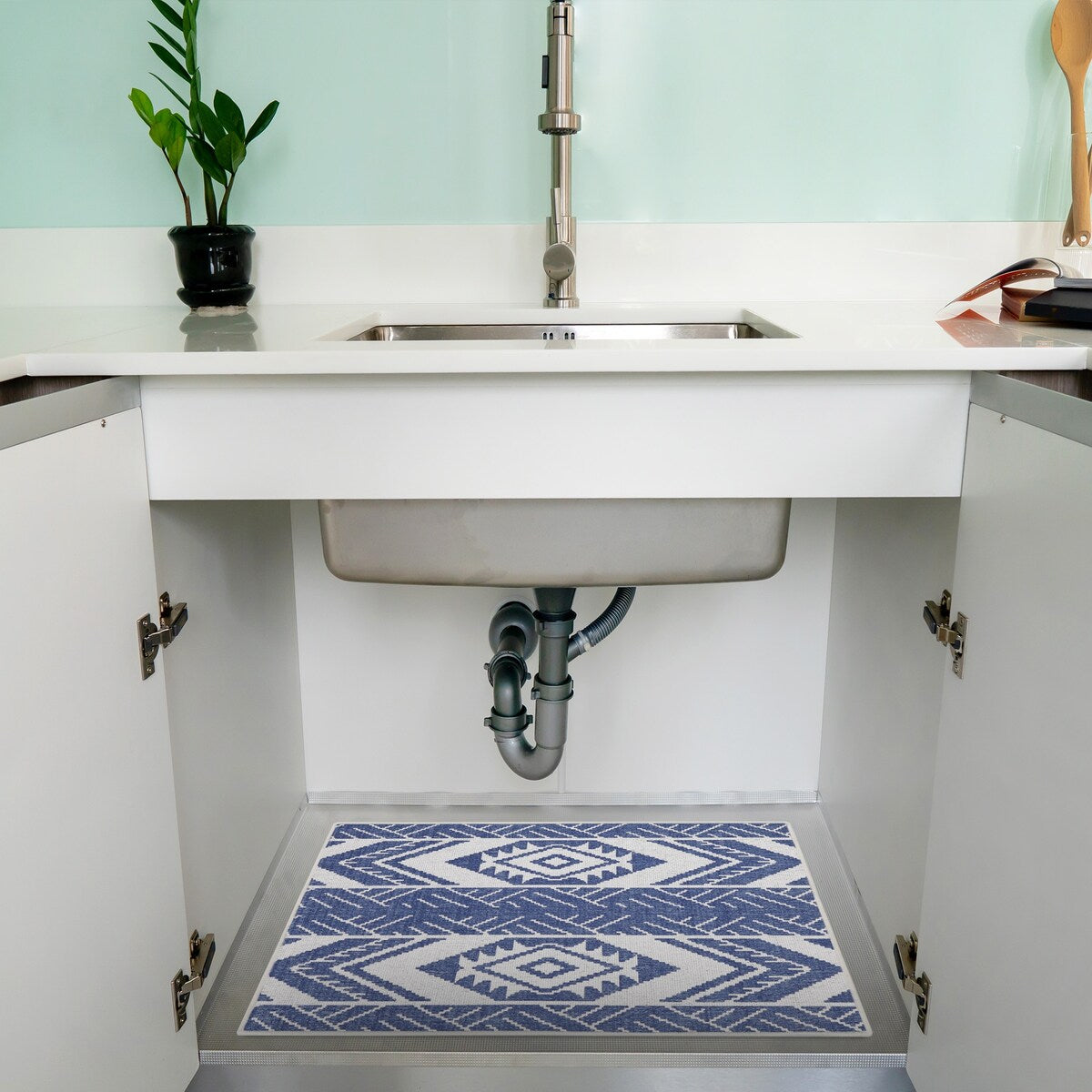Under Sink Mat - Ultra-Absorbent Cotton Shelf Liners For Kitchen Cabinets - 2X3 feet