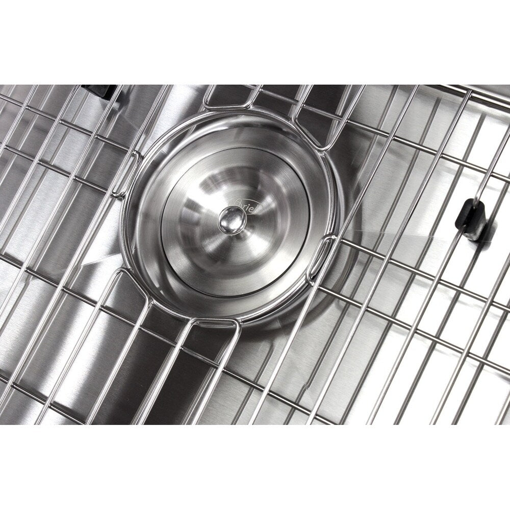 Undermount 42 in. x 20 in. x 10 in. Deep Stainless Steel 16-Gauge Double Bowl 60/40 Zero Radius Kitchen Sink Combo