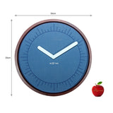 Unek Goods NeXtime Calmest Wall Clock, Round, Wood and Fabric, Blue, Battery Operated