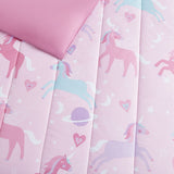 Unicorn Planet Pale Pink/Lilac Soft Microfiber Comforter Set