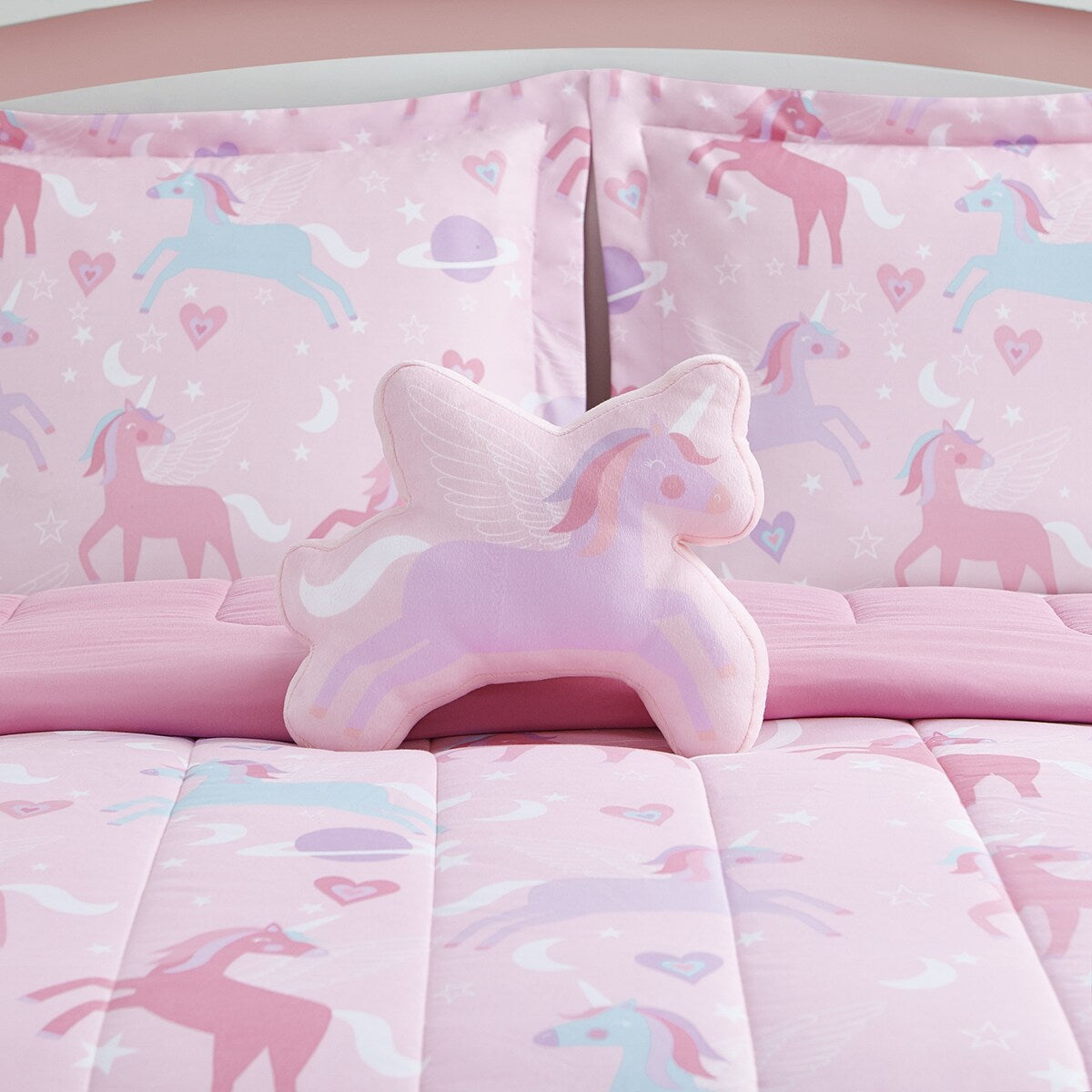 Unicorn Planet Pale Pink/Lilac Soft Microfiber Comforter Set